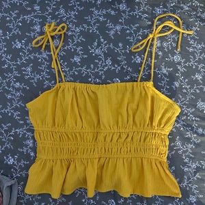 Forever 21 Tie Spaghetti Strap Flowy Crop Top